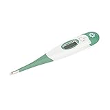 Badabulle Thermomètre digital (voie buccale, rectale et à l'aisselle), 10 secondes chrono, Embout flexible, Mémorise température, Température à 0,1°C près