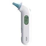 Thermomètre auriculaire Braun ThermoScan 3 (précision professionnelle ; indicateur acoustique de fièvre ; sûr, hygiénique, pour toute la famille ; nouveau-né) IRT3030