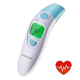 Thermomètre Bébé avec Fonction Front et Oreille,YUKICARE Thermomètre Médical Infrarouge Numérique pour Enfants et Adultes,Double Mode Mémoire et Alarme Fièvre-Certification FDA et CE