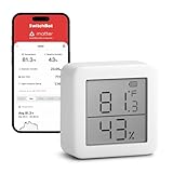 SwitchBot Thermomètre Hygromètre sans fil Capteur d'humidité et de température avec Alertes, pour Guitare, SwitchBot Hub Plus/Mini Compatible avec Alexa, Google Home, HomePod, IFTTT