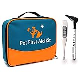 ICARE-PET Trousse de Premiers Soins pour Animaux de Compagnie avec thermomètre et Otoscope vétérinaire, pour Les Soins Quotidiens à Domicile et Les Premiers Soins à l'extérieur